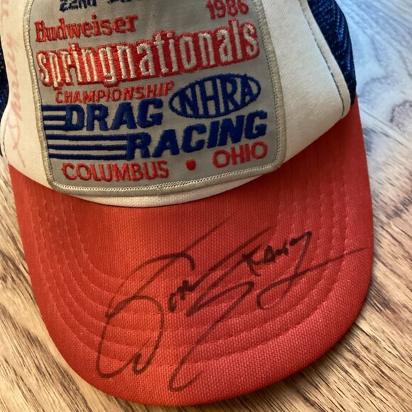 VTG 1986 NHRA Drag Racing Shirley Muldowney Don Stanley Autographed Trucker Hat - Picture 3 of 4